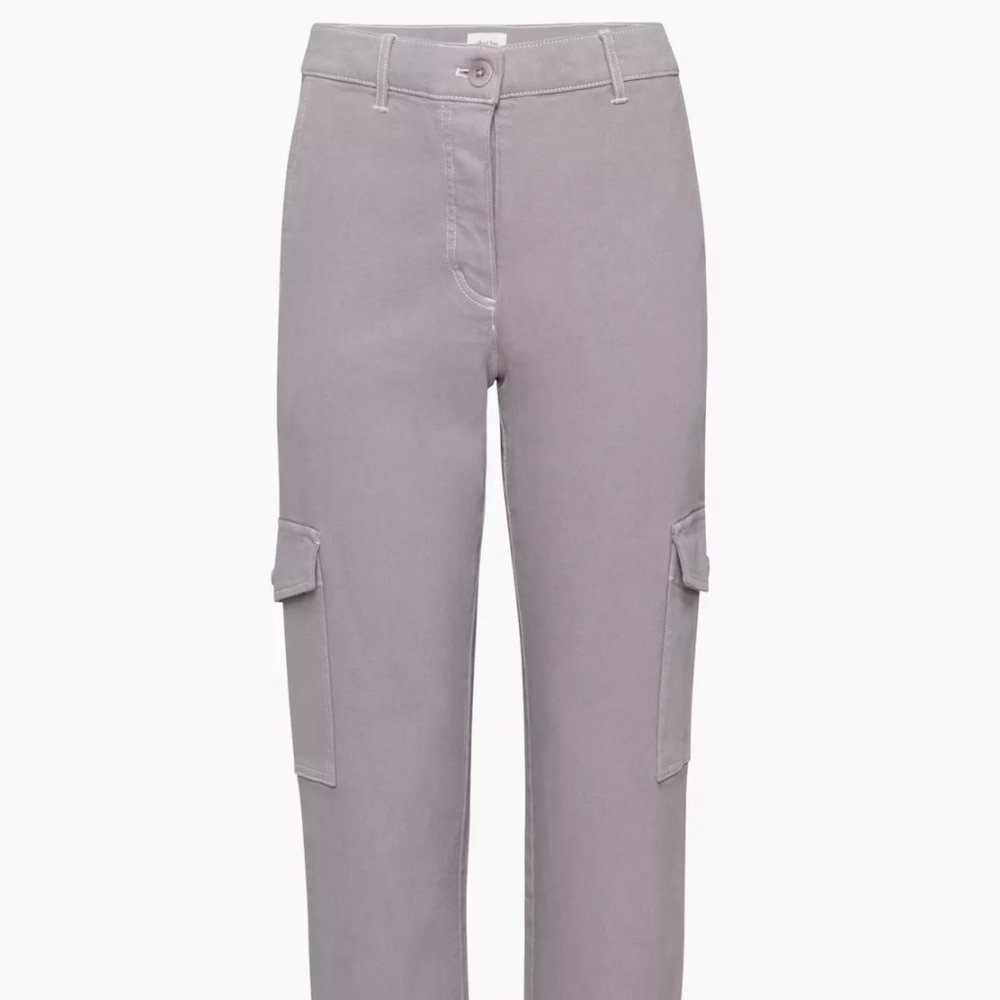 Aritzia Lavender Gray Cropped Cargo Pants